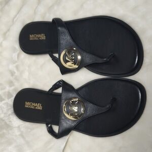 Micheal Kors Marlena MK Logo Thong Slides